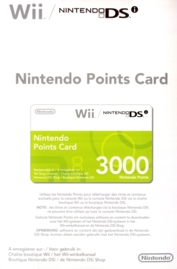 Nintendo Points Card 3000 (hardware), Nintendo