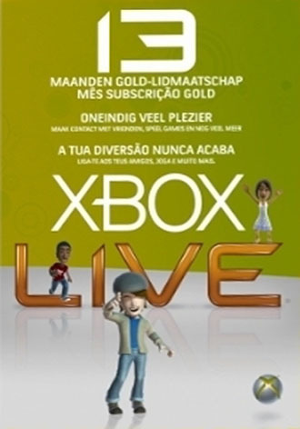 Microsoft Xbox Live Gold 13 Maanden Abonnement (Xbox360), Microsoft