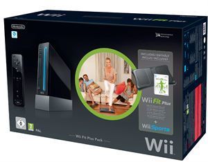 Wii Console Zwart incl. Wii Fit Plus + Balance Board (zwart) (Wii), Nintendo