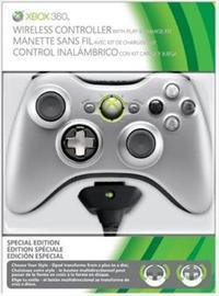 Microsoft Xbox 360 Controller Wireless + Play & Charge Kit Zilver (Xbox360), Microsoft
