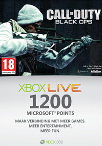 Microsoft Xbox Live Points 1200 Black Ops Thema (Xbox360), Microsoft