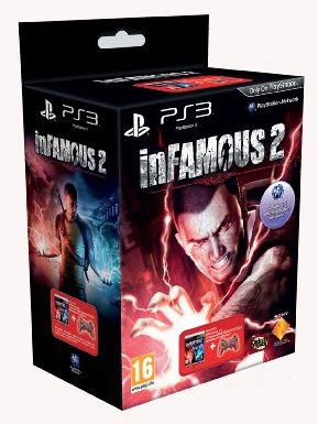 Sony Wireless Dualshock 3 Controller (transparant rood) + Infamous 2 (PS3), Sony Computer Entertainment