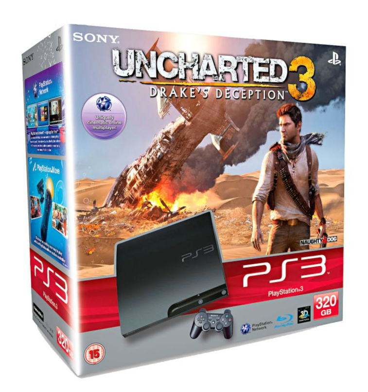 PlayStation 3 Console (320 GB) Slimline + Uncharted 3: Drake's Deception (PS3), Sony Computer Entertainment