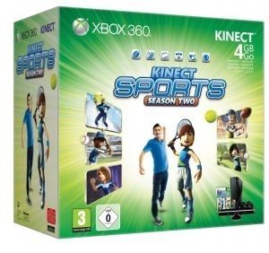 Xbox 360 Console Slim 4 GB + Microsoft Kinect + Kinect Adventures + Kinect Sports 2 (Xbox360), Microsoft