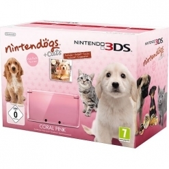 Nintendo 3DS Koraal Roze + Nintendogs + Cats: Golden Retriever & Nieuwe Vrienden (3DS), Nintendo