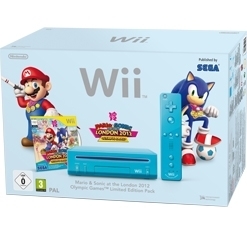 Wii Console Blauw incl. Mario en Sonic op de Olympische Spelen London 2012 (Wii), Nintendo