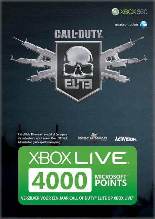 Microsoft Xbox Live Points 4000 Call of Duty Elite Thema (Xbox360), Microsoft