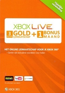Microsoft Xbox Live Gold 3 + 1 Maand Abonnement (Xbox360), Microsoft