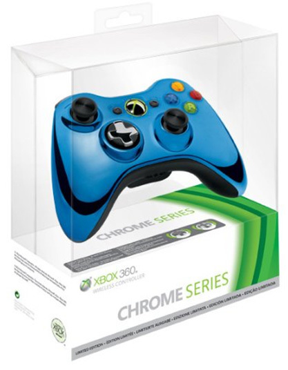 Microsoft Xbox 360 Controller Wireless Chrome Blue Limited Edition (Xbox360), Microsoft