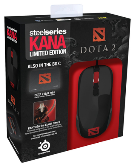 SteelSeries Dota 2 Gaming Mouse + SteelSeries QcK Muismat Dota 2 Mini Edition (PC), SteelSeries