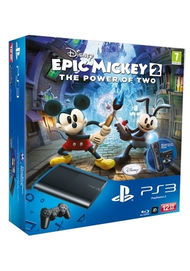 PlayStation 3 Console (12 GB) Super Slim + Epic Mickey 2: The Power of Two (PS3), Sony Computer Entertainment