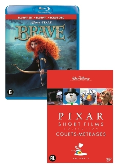 Brave (2D+3D) + DVD Pixar Short Films Collection 1 (Blu-ray), Mark Andrews, Brenda Chapman, Steve Purcell