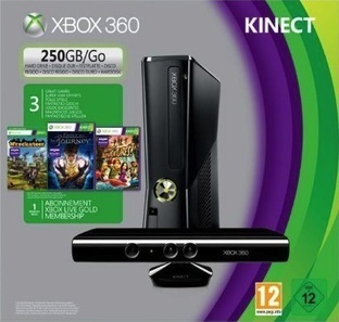 Xbox 360 Console Slim 250 GB + Microsoft Kinect + Fable: The Journey + Wreckateer (Xbox360), Microsoft