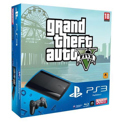PlayStation 3 Console (500 GB) Super Slim + Grand Theft Auto V (GTA 5) (PS3), Sony Computer Entertainment