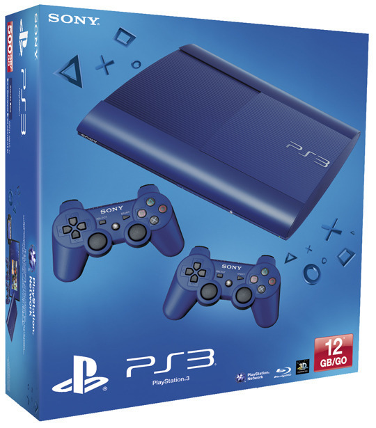 PlayStation 3 Console (12 GB) Super Slim (blauw) + extra controller (PS3), Sony Computer Entertainment