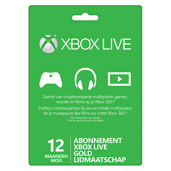 Microsoft Xbox Live Gold 12 Maanden Gift Card