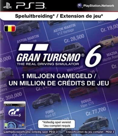 Gran Turismo 6 Credit Voucher 1 Miljoen (BE) (PS3), Polyphony Digital
