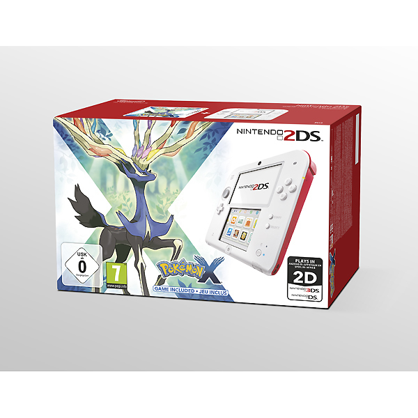 Nintendo 2DS Console Wit/Rood + Pokemon: X (3DS), Nintendo