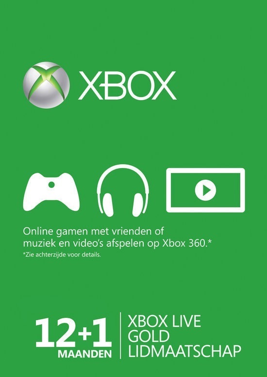 Microsoft Xbox Live Gold 12 + 1 Maanden (Xbox360), Microsoft