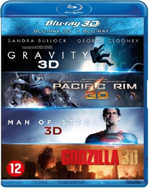 Gravity + Pacific Rim + Man Of Steel + Godzilla (2D+3D) (Blu-ray), Diversen