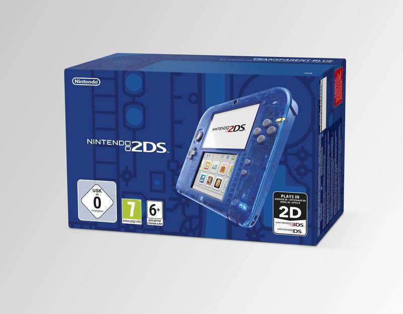 Nintendo 2DS Console Transparant Blauw (3DS), Nintendo