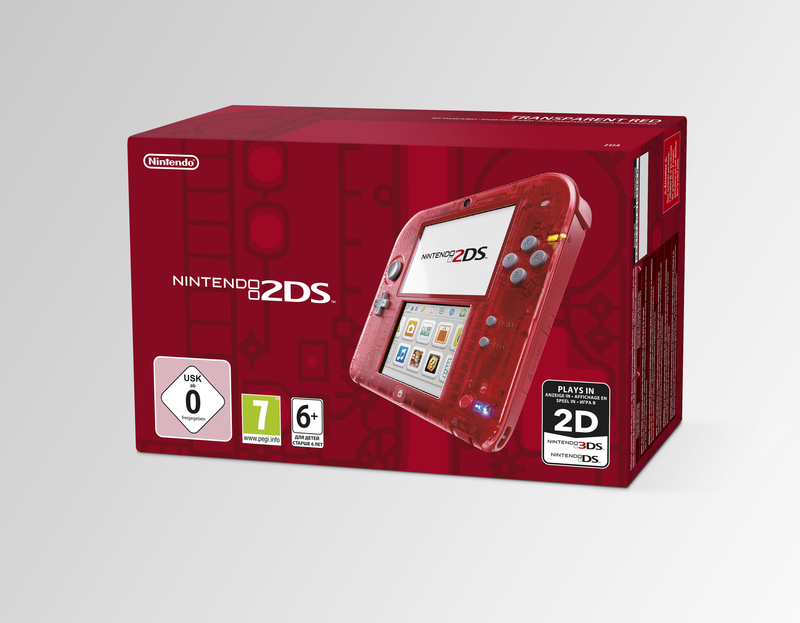 Nintendo 2DS Console Transparant Rood (3DS), Nintendo