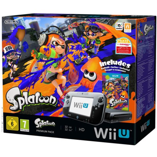 Wii U Console 32GB Premium + Splatoon (zwart) (Wiiu), Nintendo