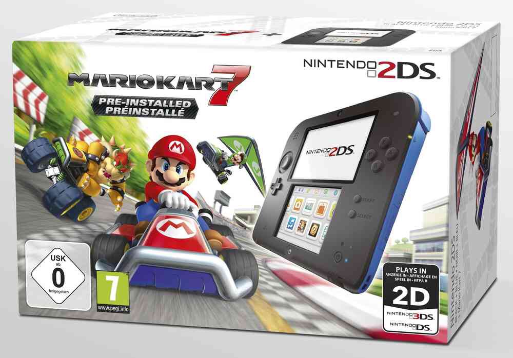 Nintendo 2DS Console Zwart + Mario Kart 7 (3DS), Nintendo