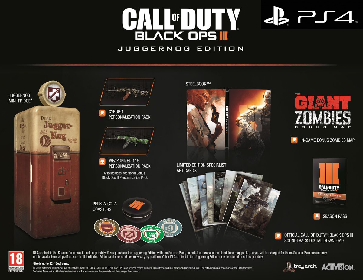 Call Of Duty: Black Ops 3 - Juggernog Edition (PS4), Treyarch