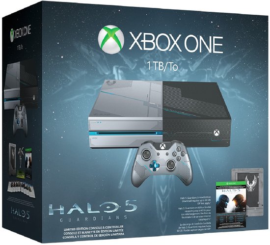 Xbox One Console (1 TB) (Limited Edition) + Halo 5: Guardians - Blauw/Zilver (Xbox One), Microsoft