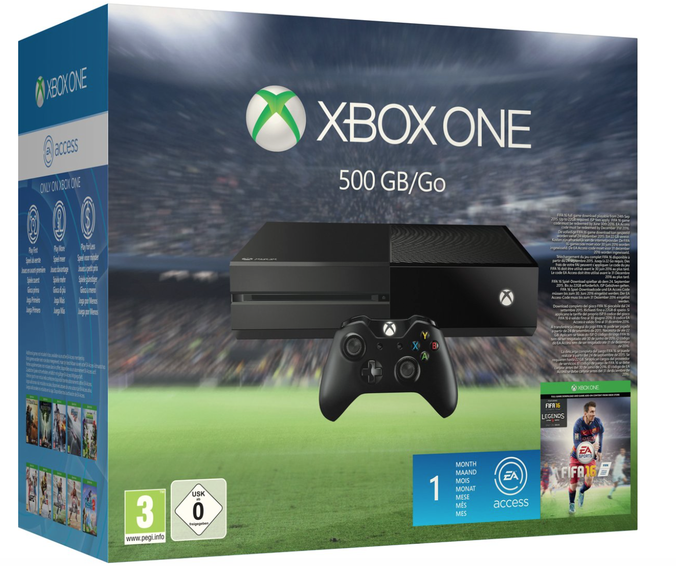 Xbox One Console (500 GB) + FIFA 16 (Xbox One), Microsoft