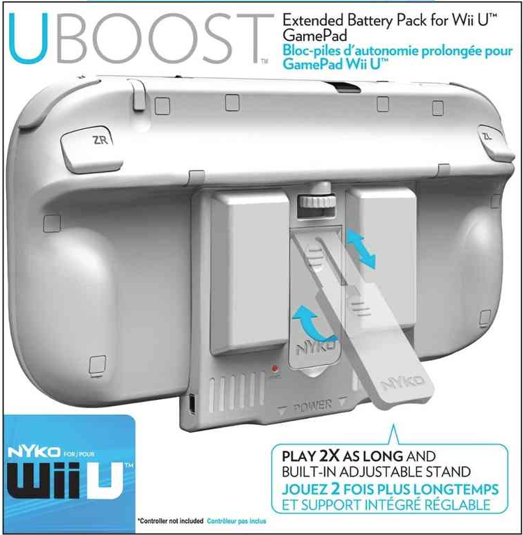 Nyko Wii U Gamepad Boost Extended Battery (Wit) (Wiiu), Nyko