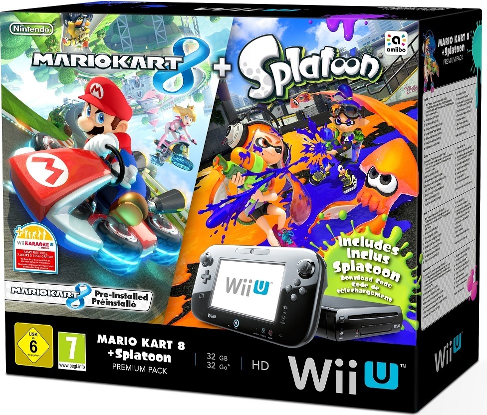 vriendelijk slijtage moeilijk tevreden te krijgen Wii U 32GB Console Premium Bundel Zwart + Splatoon + Mario Kart 8 kopen  voor de Wiiu - Laagste prijs op budgetgaming.nl