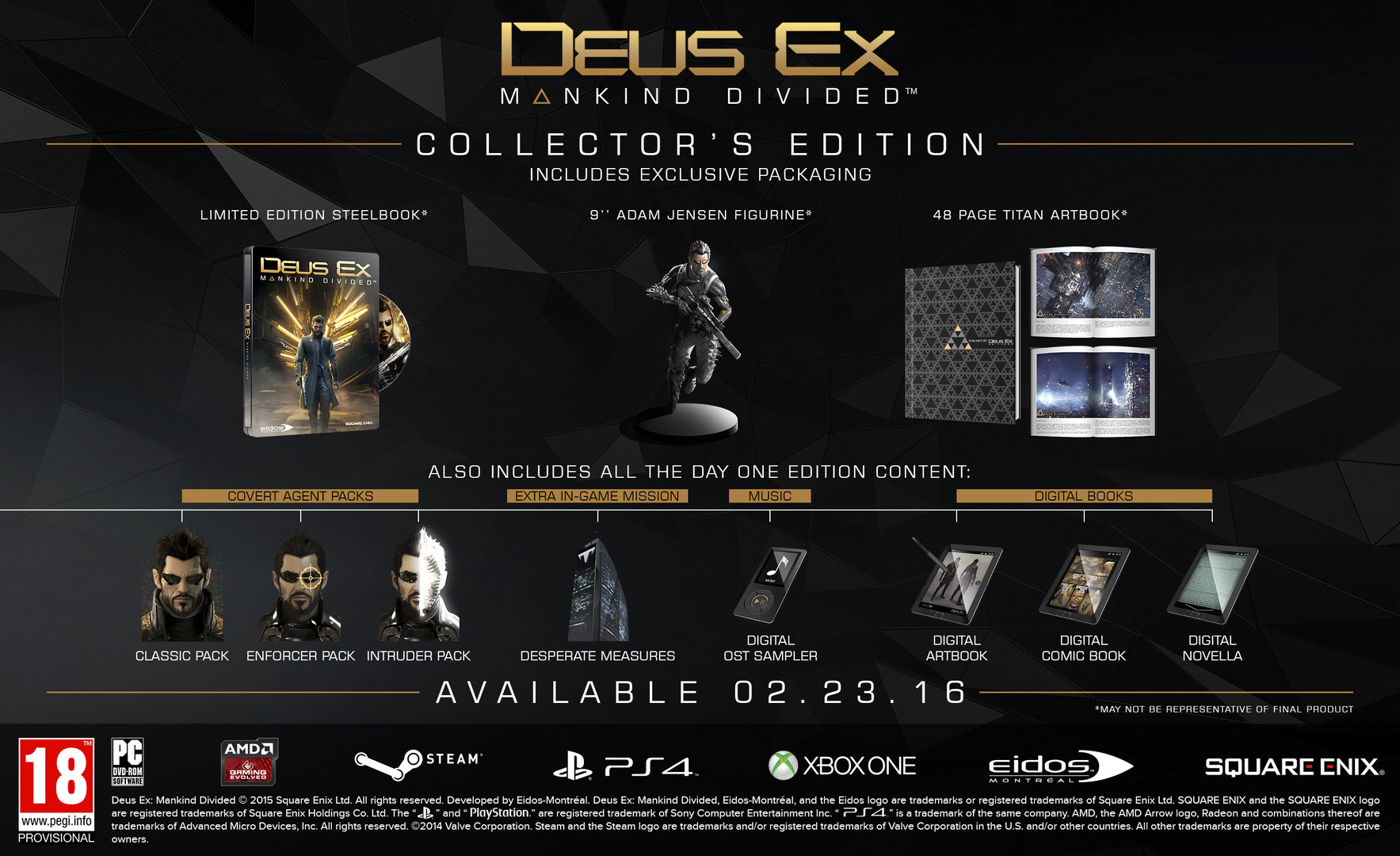 Deus Ex: Mankind Divided Collectors Edition (Xbox One), Eidos Montreal