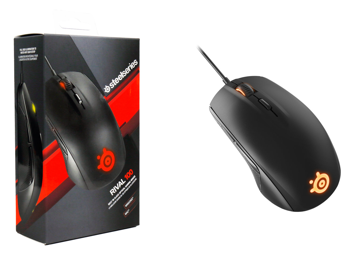 SteelSeries Rival 100 Optical Gaming Mouse (zwart) (PC), SteelSeries