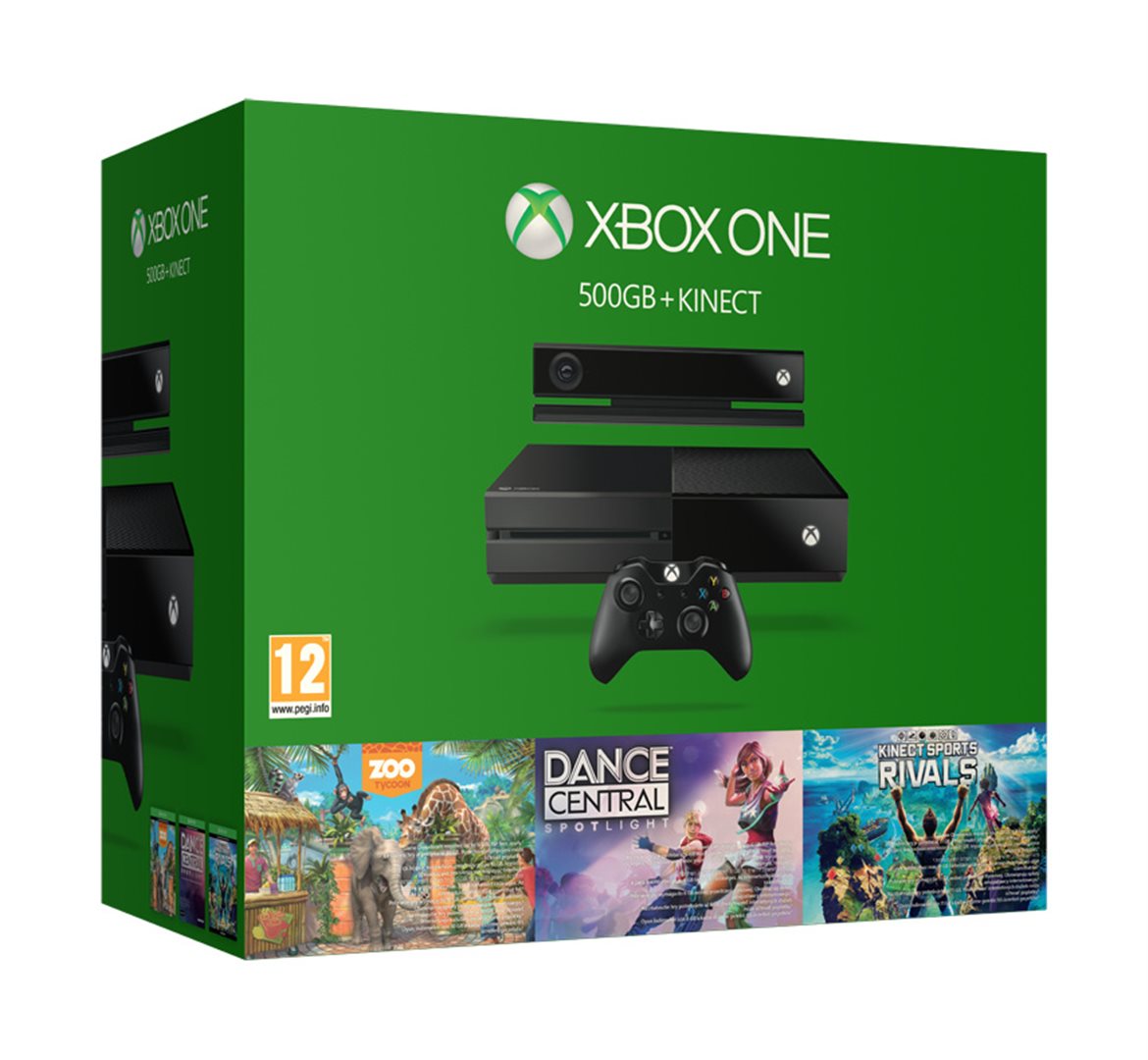 Xbox One Console met Kinect (500 GB) + 3 Kinect Games Bundel (Xbox One), Microsoft