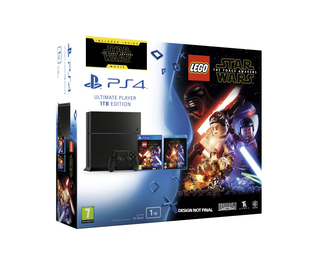 PlayStation 4 (1 TB) + LEGO Star Wars: The Force Awakens (PS4 Game en Blu-ray film) (PS4), Sony Computer Entertainment