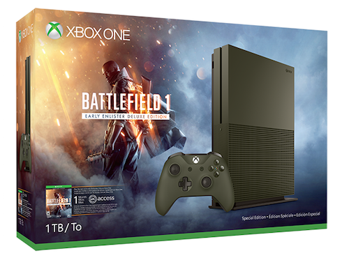 Xbox One S Console Leger Groen (1 TB) Battlefield 1 Special Edition (Xbox One), Microsoft
