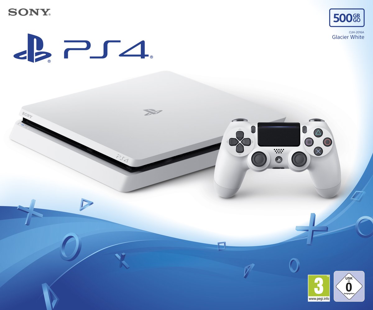 onderbreken Roman Pilfer PlayStation 4 Slim (500 GB) (glacier white) kopen voor de PS4 - Laagste  prijs op budgetgaming.nl