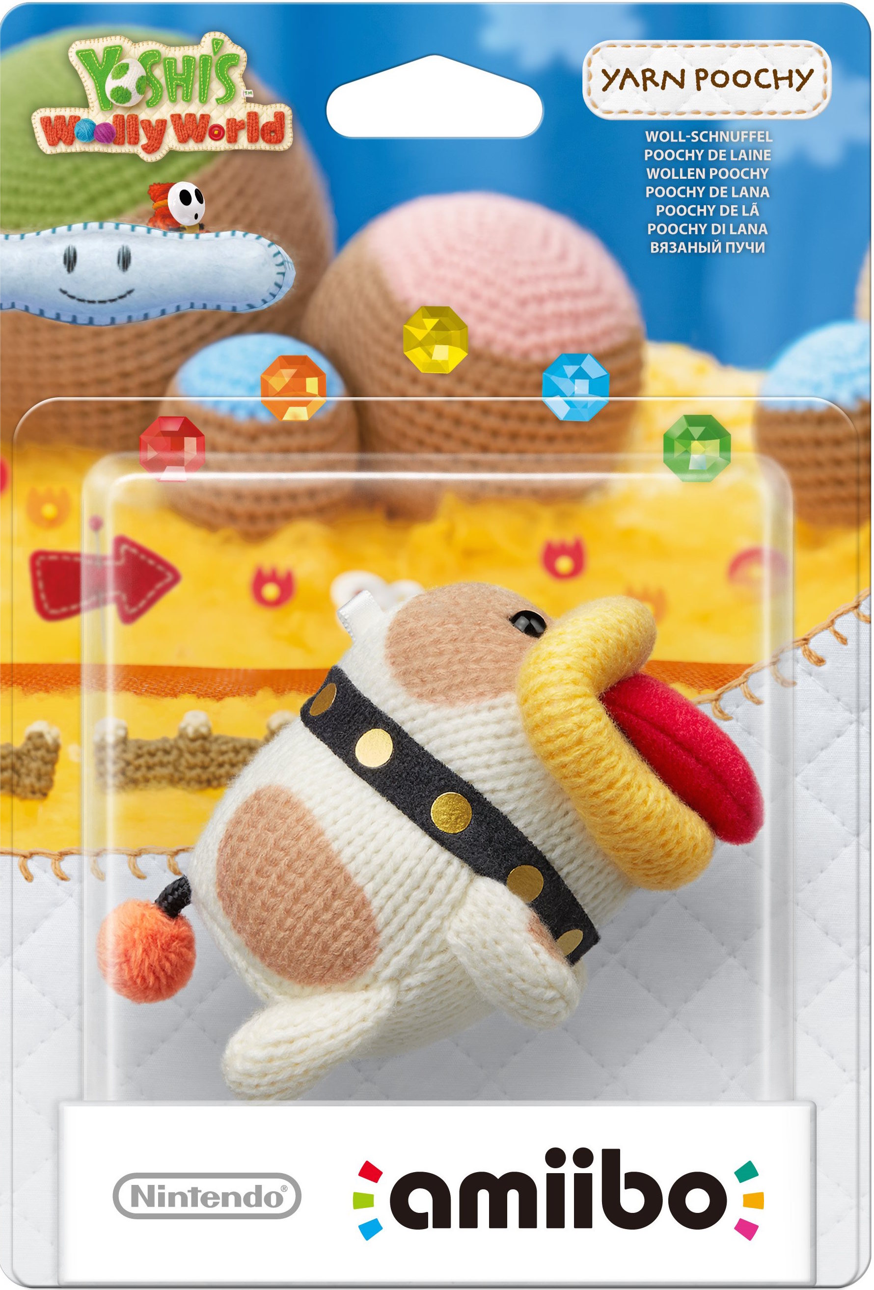 Yoshi's Woolly World Amiibo Figuur Poochy (NFC), Nintendo