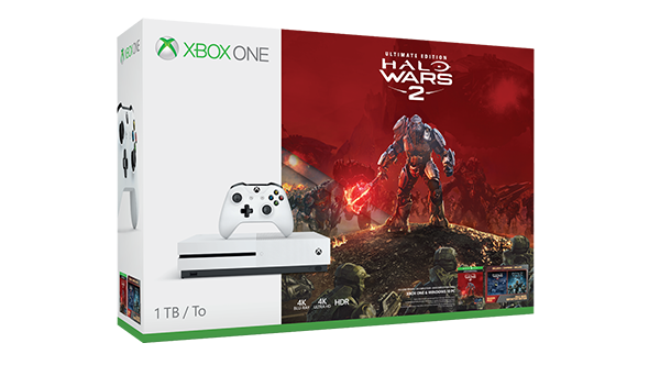 Xbox One S Console (1 TB) + Halo Wars 2 (Xbox One), Microsoft