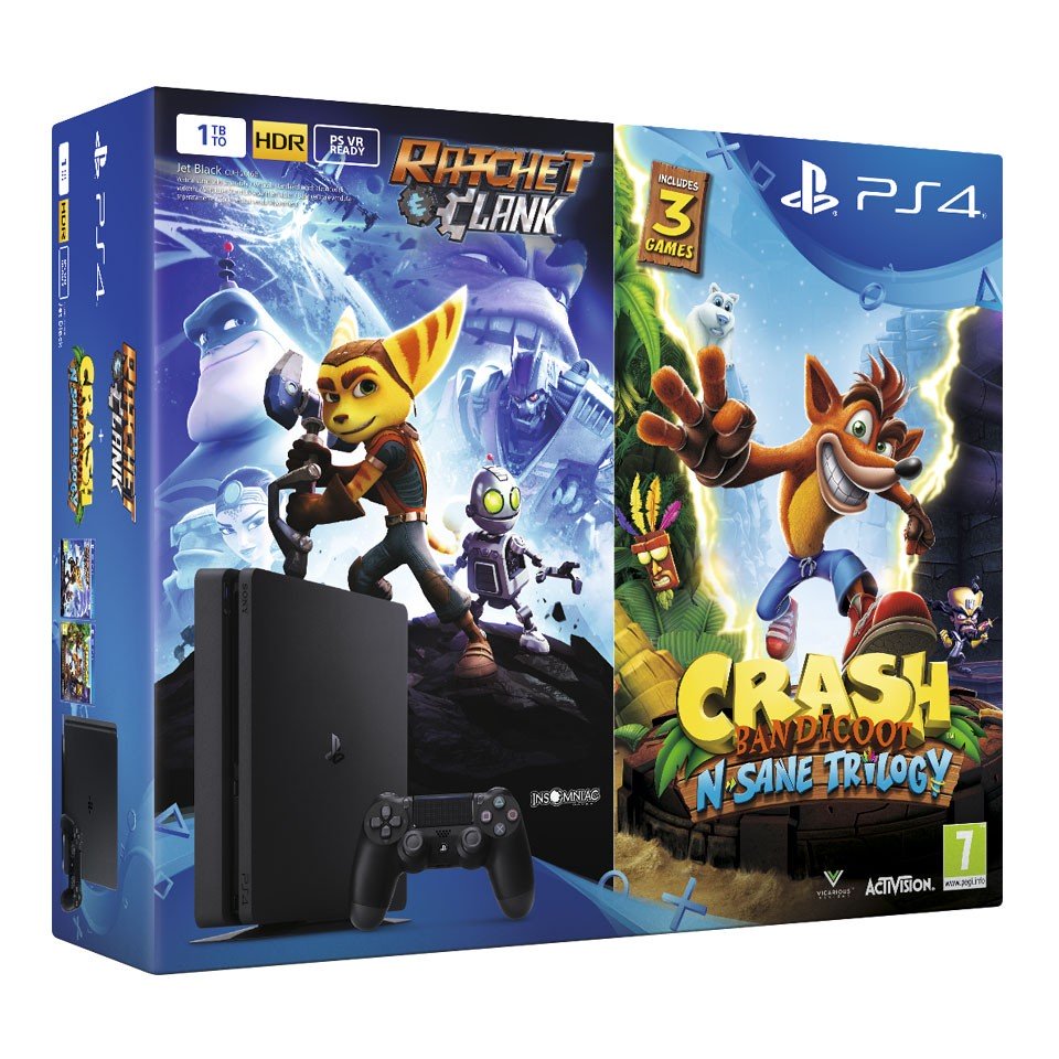 PlayStation 4 Slim (1 TB) + Ratchet & Clank + Crash Bandicoot 'N Sane Trilogy (PS4), Sony Computer Entertainment