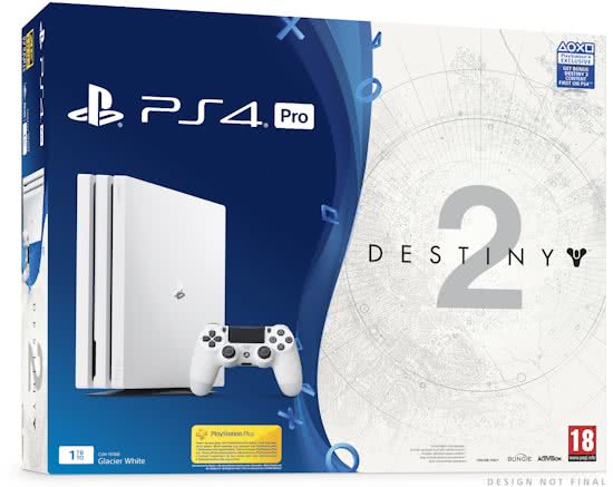 PlayStation 4 Pro Wit (1 TB) + Destiny 2 Deluxe Edition  (PS4), Sony Computer Entertainment
