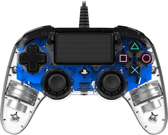 Nacon Wired Compact PS4 Controller (Blauw Transparant) (PS4), Nacon
