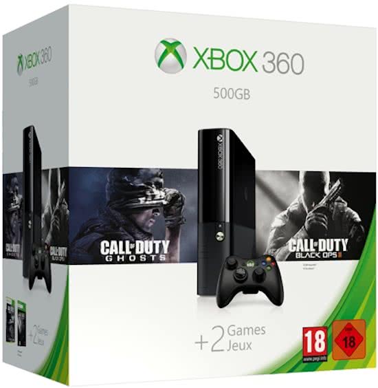 Xbox 360 Console New Slim 500 GB + Call of Duty: Ghosts + Call of Duty: Black Ops II (Xbox360), Microsoft
