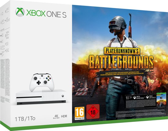 Xbox One S Console (1 TB) + PlayerUnknown's Battlegrounds (Xbox One), Microsoft