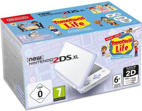 New Nintendo 2DS XL Console Wit/Lavendel + Tomodachi Life (3DS), Nintendo