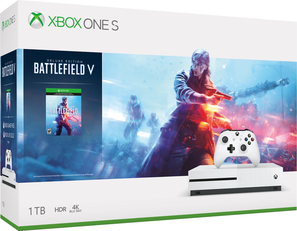 Xbox One S Console (1 TB) + Battlefield V (Xbox One), Microsoft