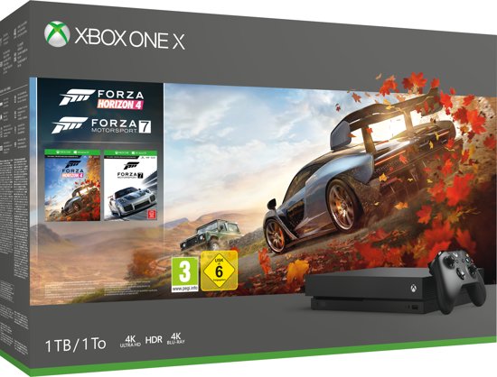Xbox One X Console (1 TB) +  Forza Horizon 4 + Forza 7 (Xbox One), Microsoft