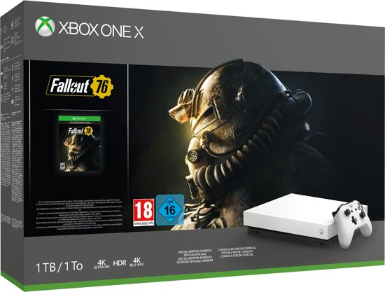 Xbox One X Console Robot White Special Edition (1 TB) + Fallout 76 (Xbox One), Microsoft